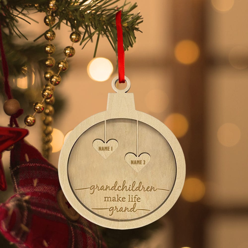 Custom Engraved Name Christmas Ornament Personalized Heart Wooden Family Ornament Christmas Tree Decoration - DigiVirt