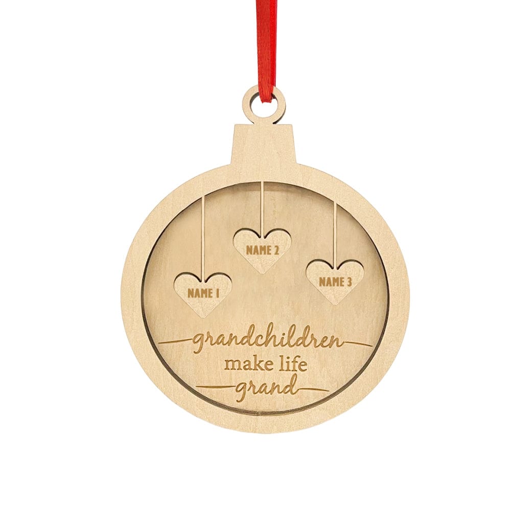 Custom Engraved Name Christmas Ornament Personalized Heart Wooden Family Ornament Christmas Tree Decoration - DigiVirt