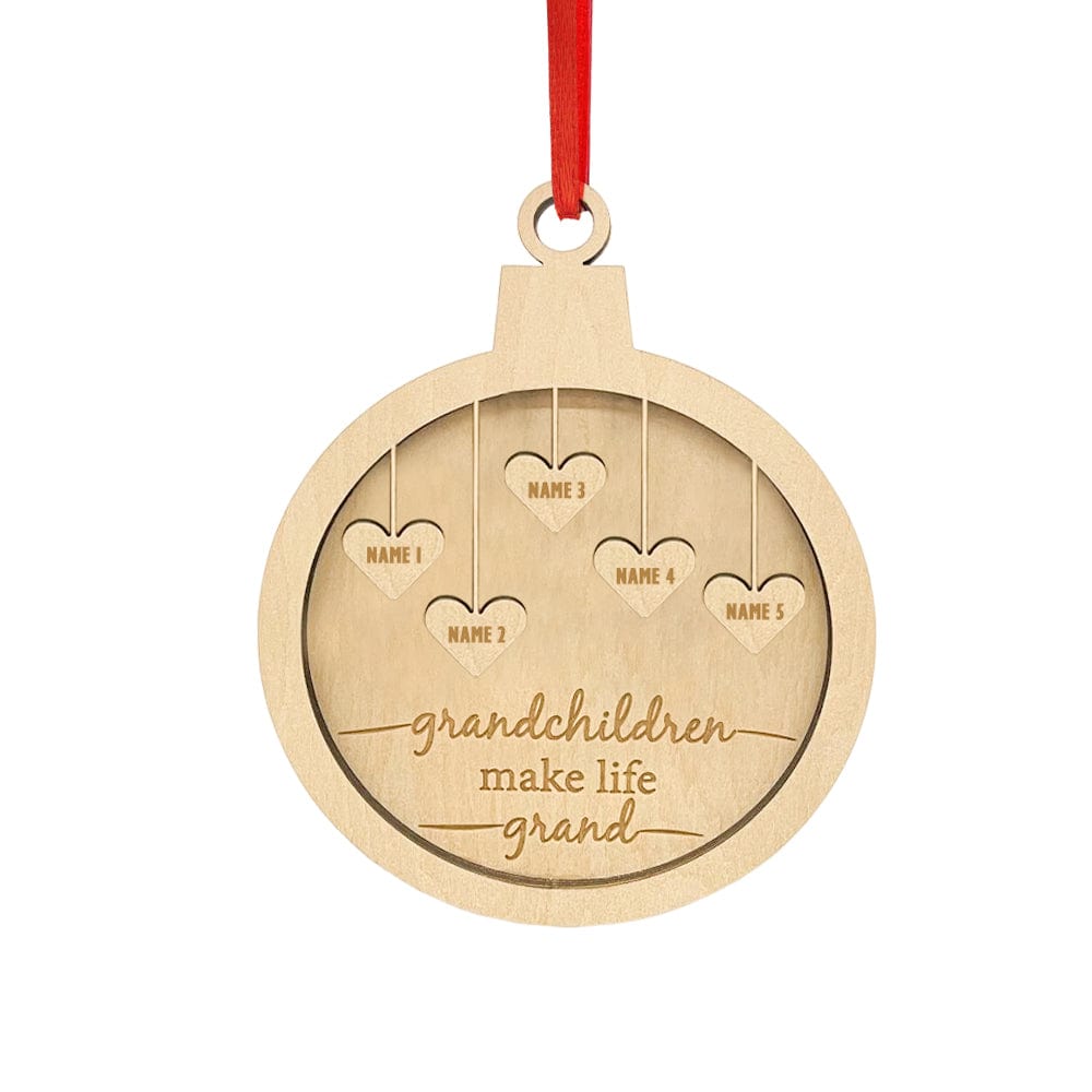 Custom Engraved Name Christmas Ornament Personalized Heart Wooden Family Ornament Christmas Tree Decoration - DigiVirt