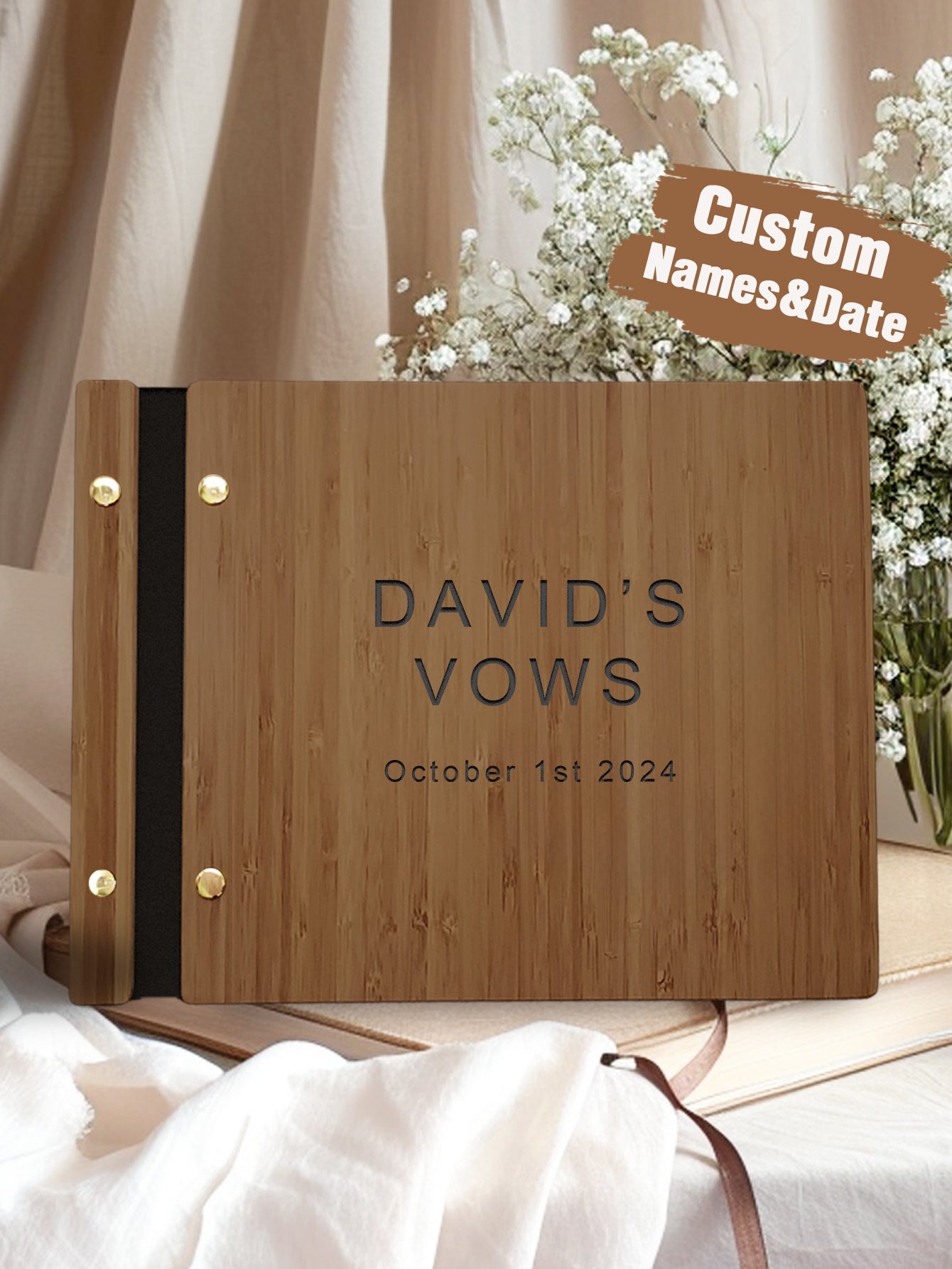 Custom Engraved Wooden Wedding Guest Books - DigiVirt