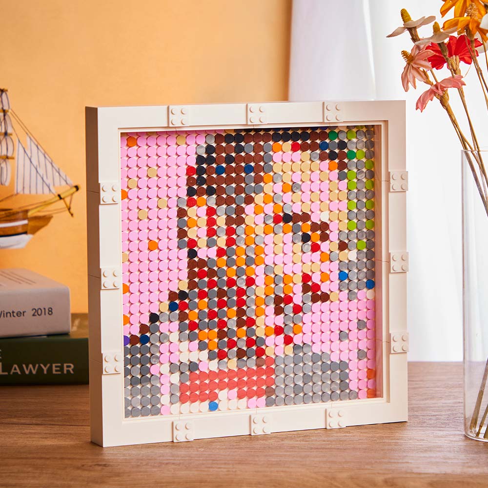 Custom Face Mosaic Portrait Pixel Art Building Block Brick Personalized Photo Frame Decor - DigiVirt