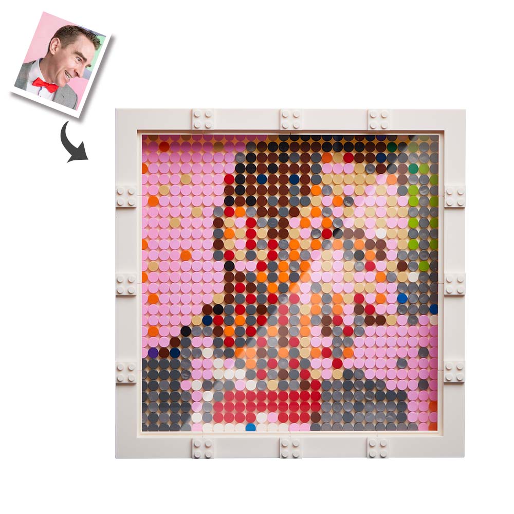 Custom Face Mosaic Portrait Pixel Art Building Block Brick Personalized Photo Frame Decor - DigiVirt