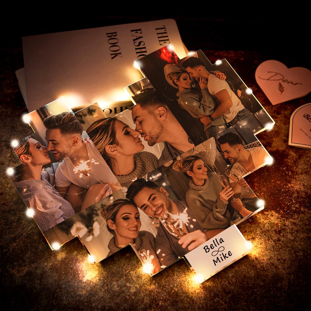 Custom Heart Photo Lamp Wall Art Decor Personalised Album Gift For Valentine's Day - DigiVirt
