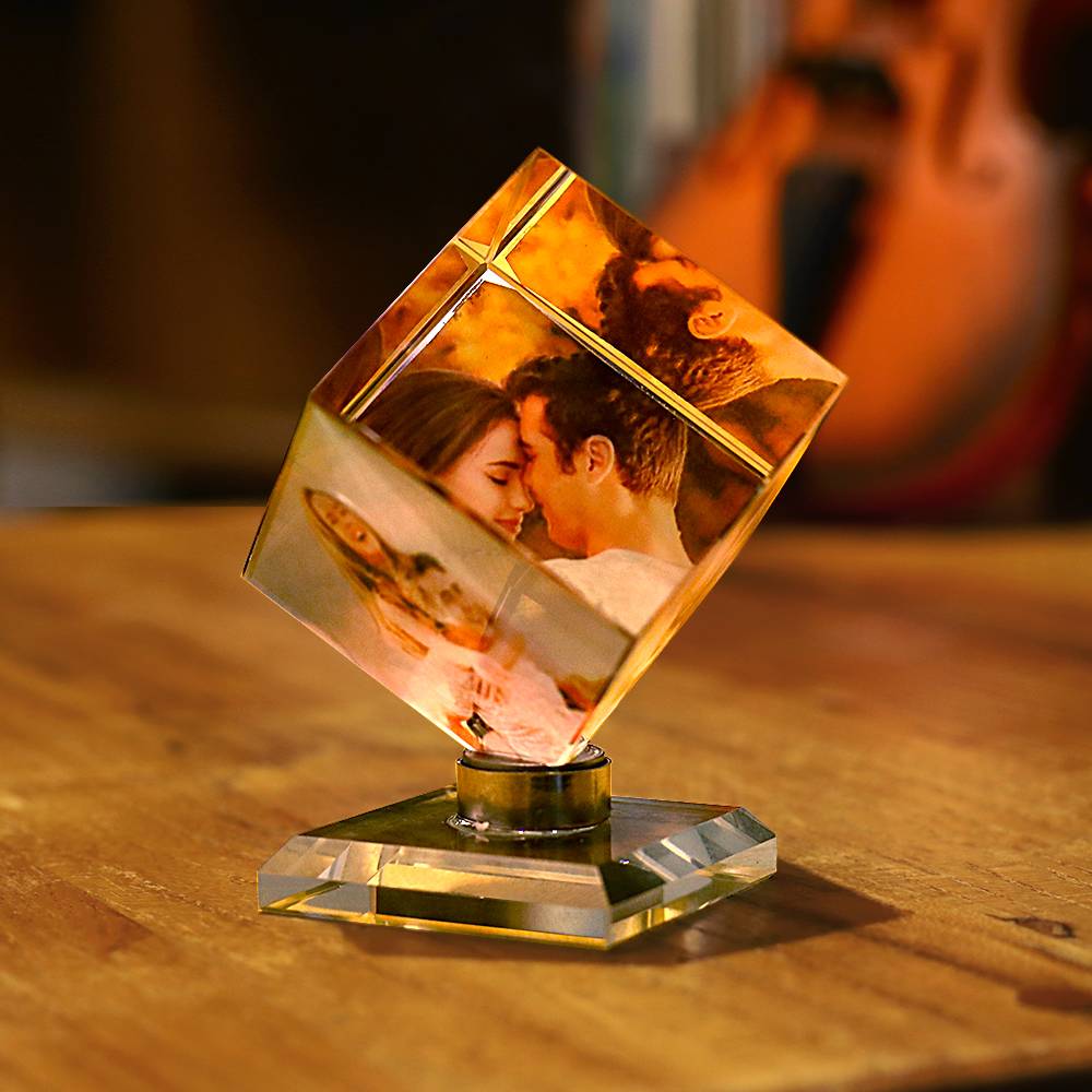 Custom Magic Cube Crystal Photo Frame Cube Keepsake 50mm - DigiVirt
