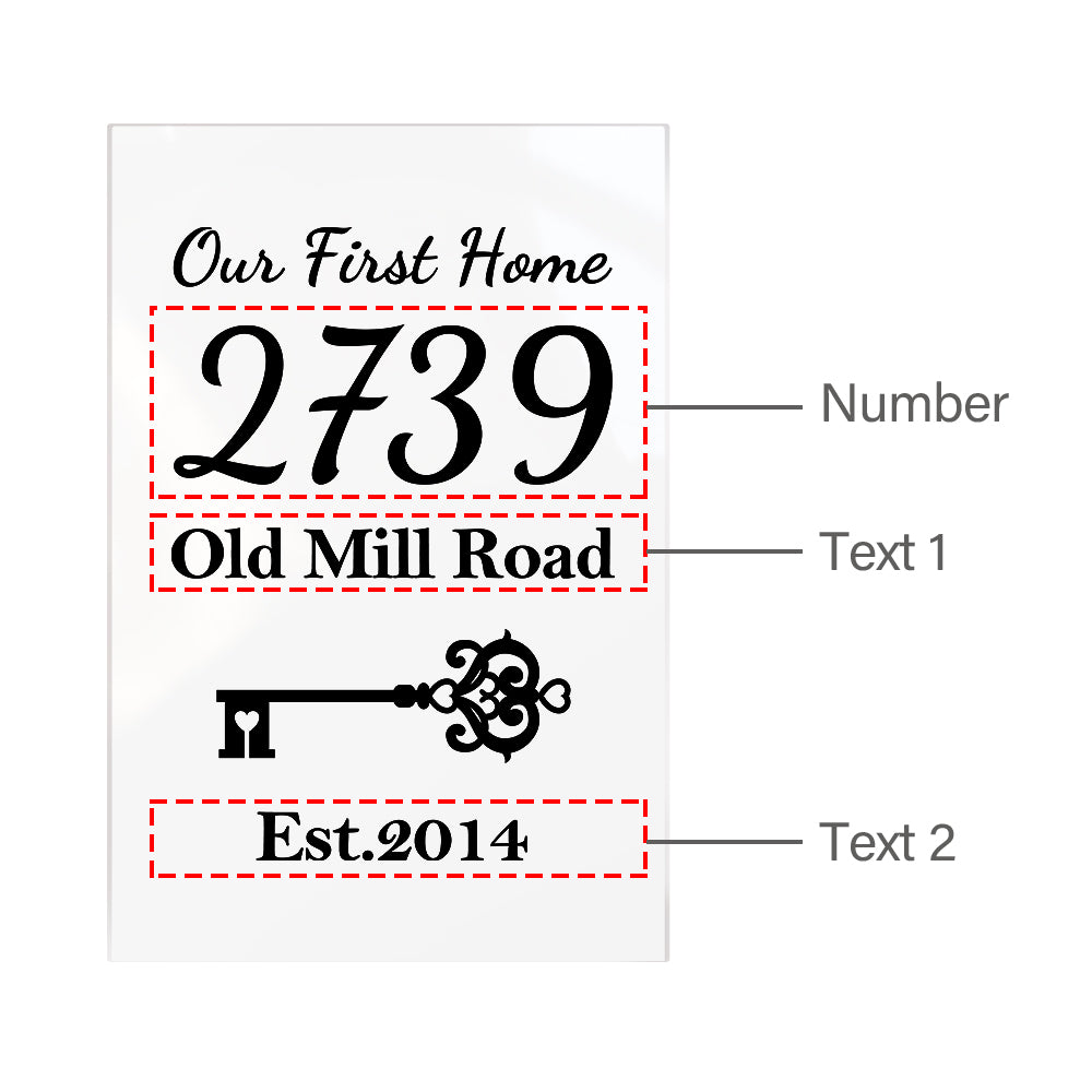 Custom Our First Home Acrylic Plaque Personalized House Number Address Desk Decoration - DigiVirt