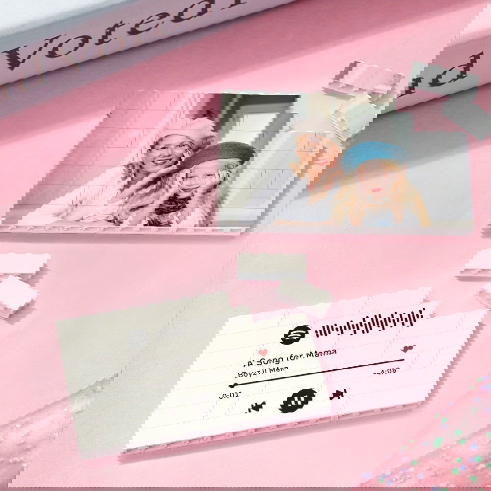 Custom Photo Block With Scannable Spotify Code Gifts for Mum - DigiVirt
