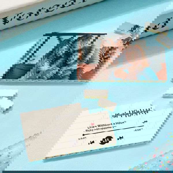 Custom Photo Block With Scannable Spotify Code Gifts for Mum - DigiVirt