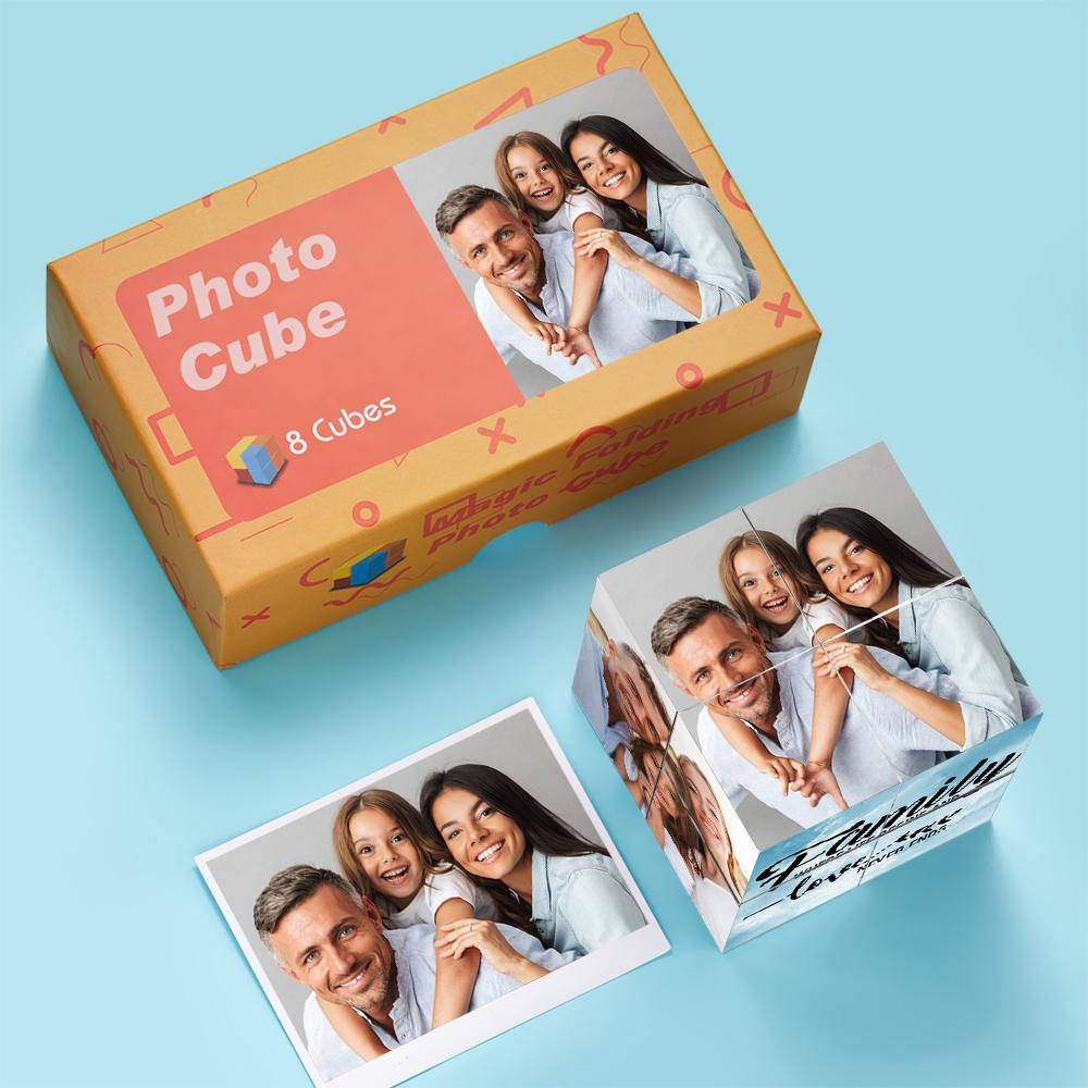Custom Photo Cube Photo Frame Multiphoto Gifts For Family Together We Make A Family Magic Cube - DigiVirt