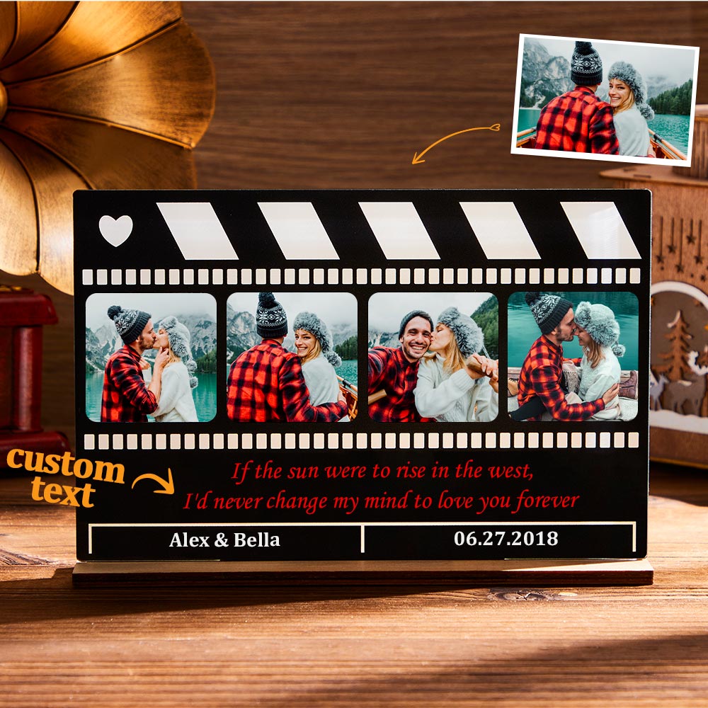 Custom Photo Engraved Ornaments Creative Clapperboard Plaque Couple Gifts - DigiVirt