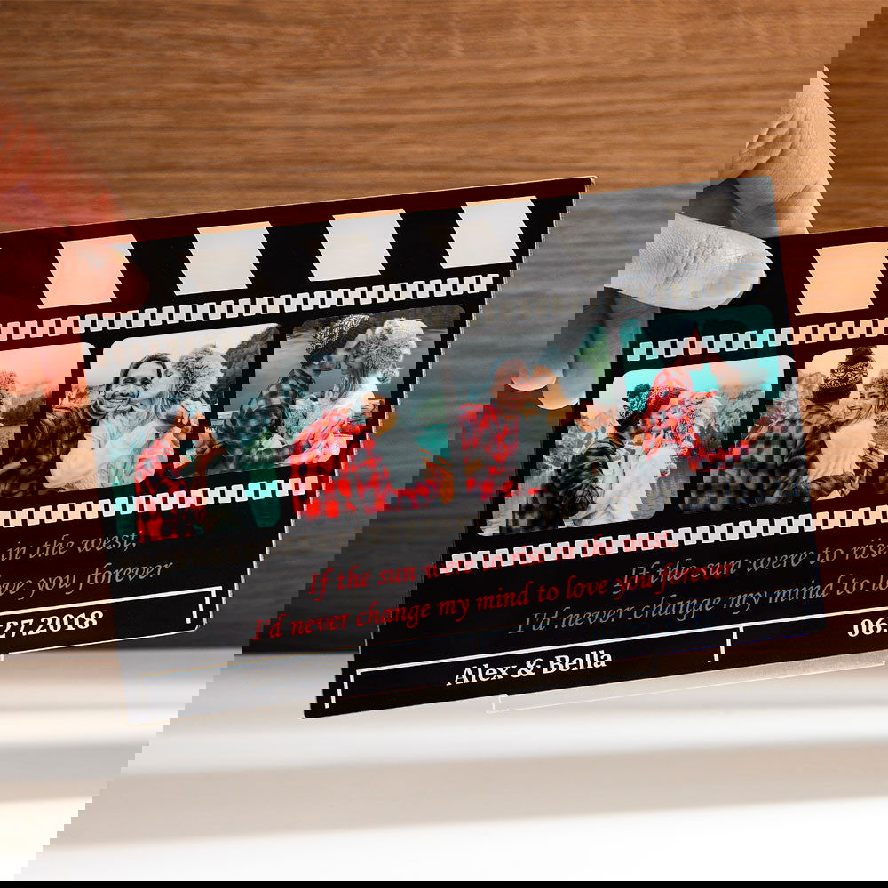 Custom Photo Engraved Ornaments Creative Clapperboard Plaque Couple Gifts - DigiVirt