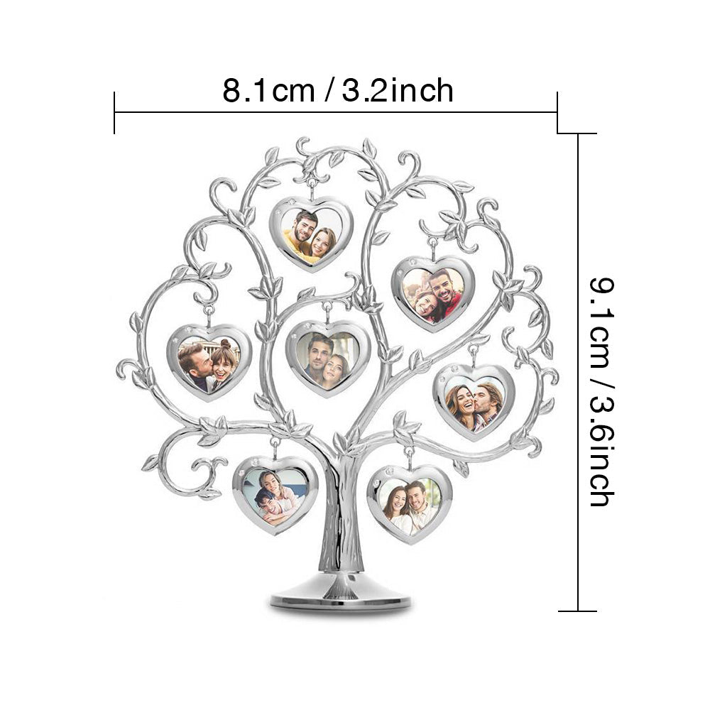 Custom Photo Family Tree With 7 Hanging Picture Frames Metal Table Top Decoration - DigiVirt