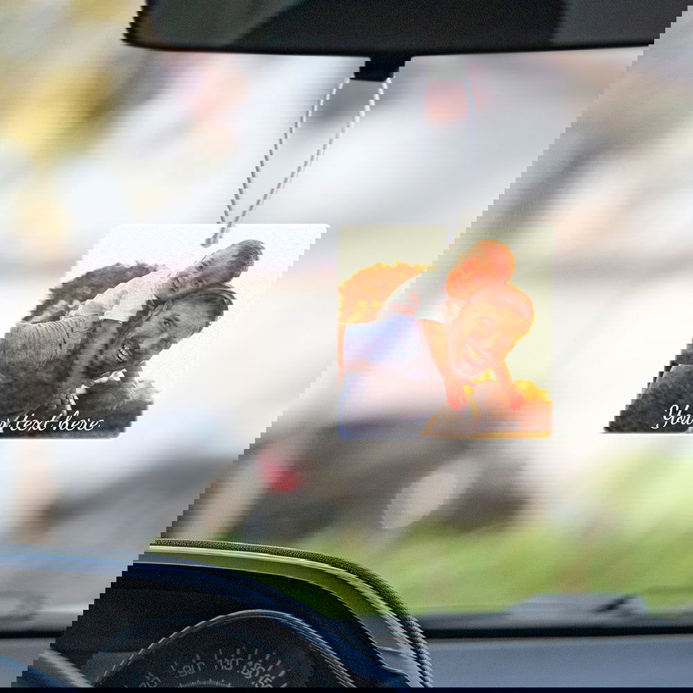 Custom Photo Hanging Car Air Freshener Rearview Mirror Pendant for Car Interior Decor - DigiVirt