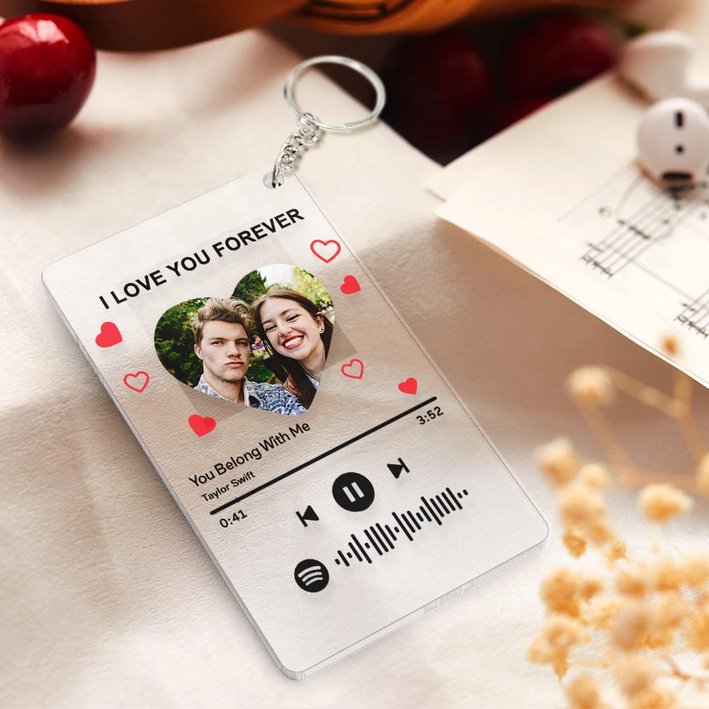 Custom Photo I am In Love Spotify Code Plaque Scannable Music Personalized Acrylic Photo Panel - DigiVirt