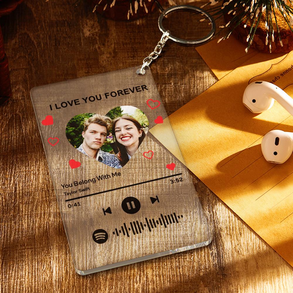 Custom Photo I am In Love Spotify Code Plaque Scannable Music Personalized Acrylic Photo Panel - DigiVirt