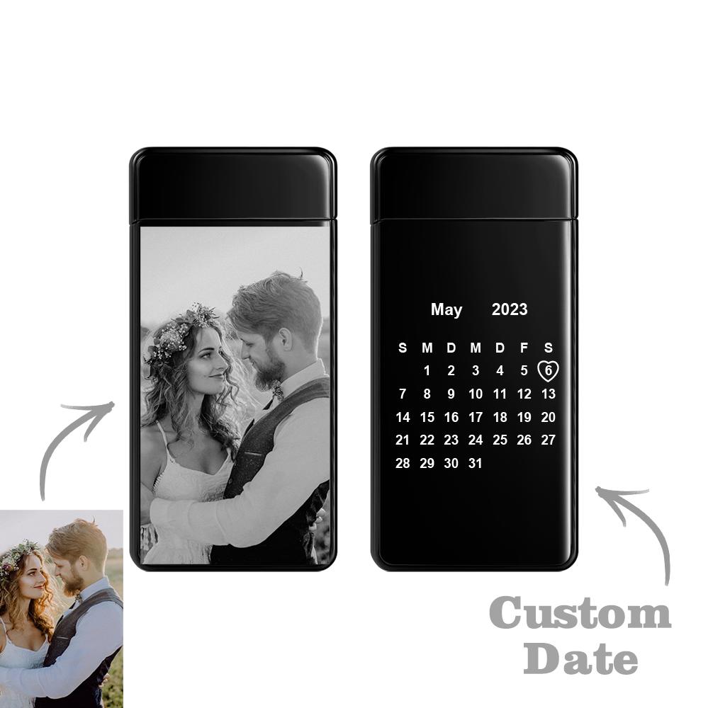 Custom Photo Lighter Engraved Calendar Lighter Valentine's Gift For Lovers - DigiVirt