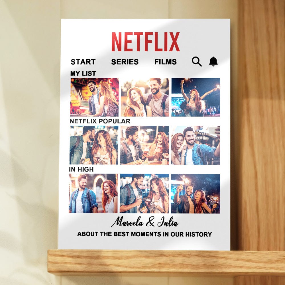 Custom Photo NETFLIX Movie Plaque Personalized Home Decor Anniversary Gift - DigiVirt