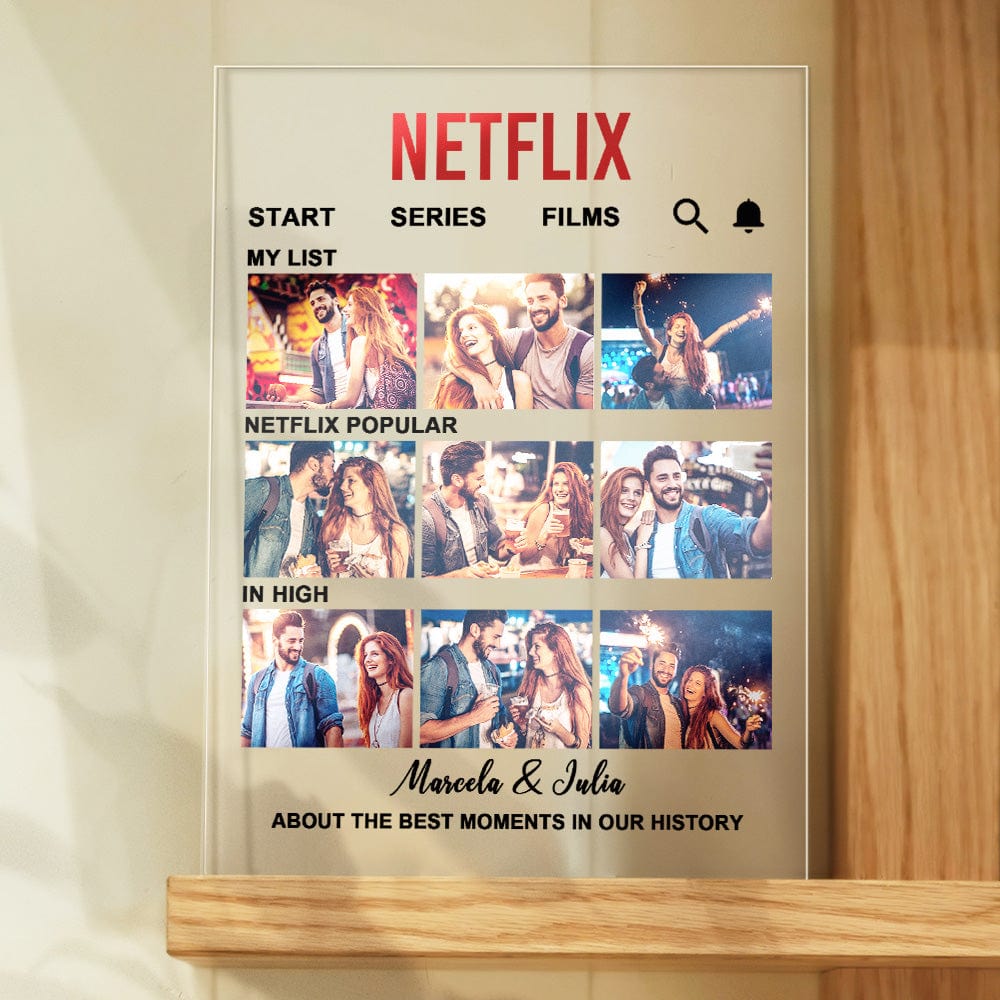 Custom Photo NETFLIX Movie Plaque Personalized Home Decor Anniversary Gift - DigiVirt