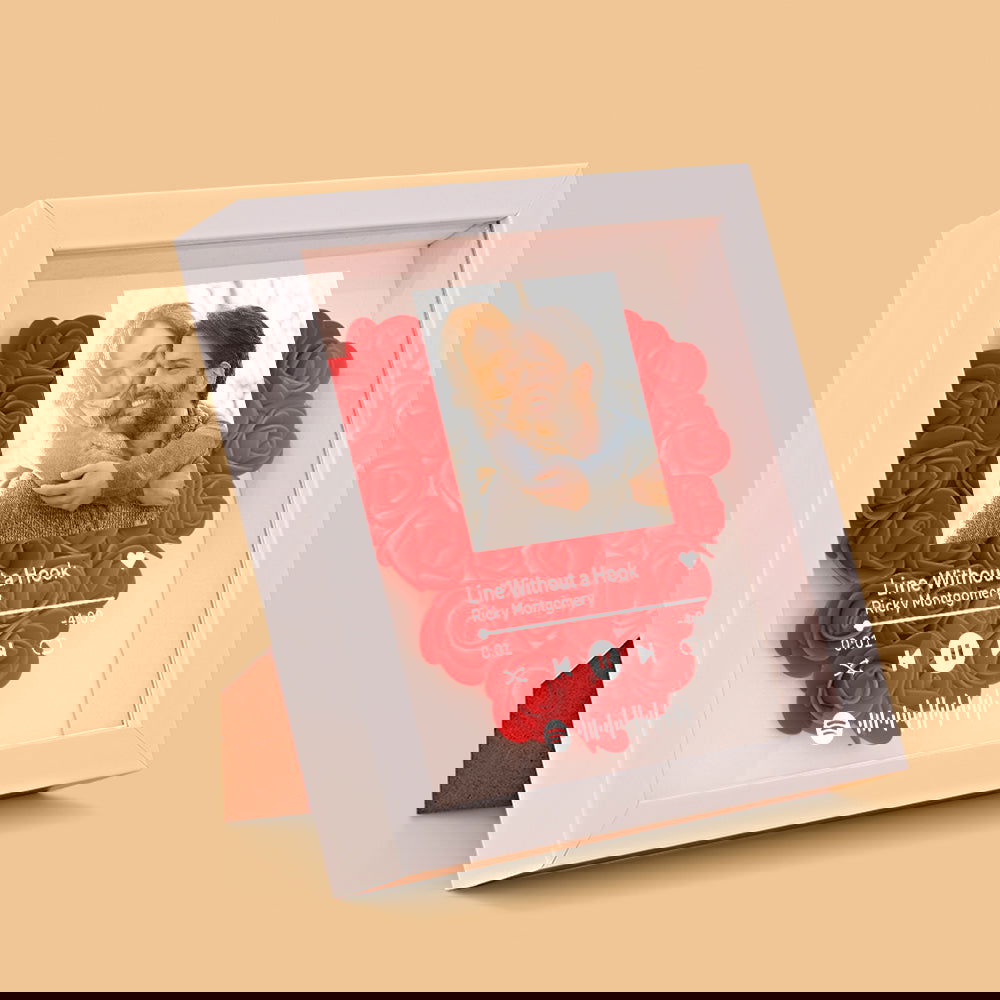 Custom Scannable Spotify Code Photo Music Flower Shadow Box Personalized Flower Shadowbox Frame Gift - DigiVirt