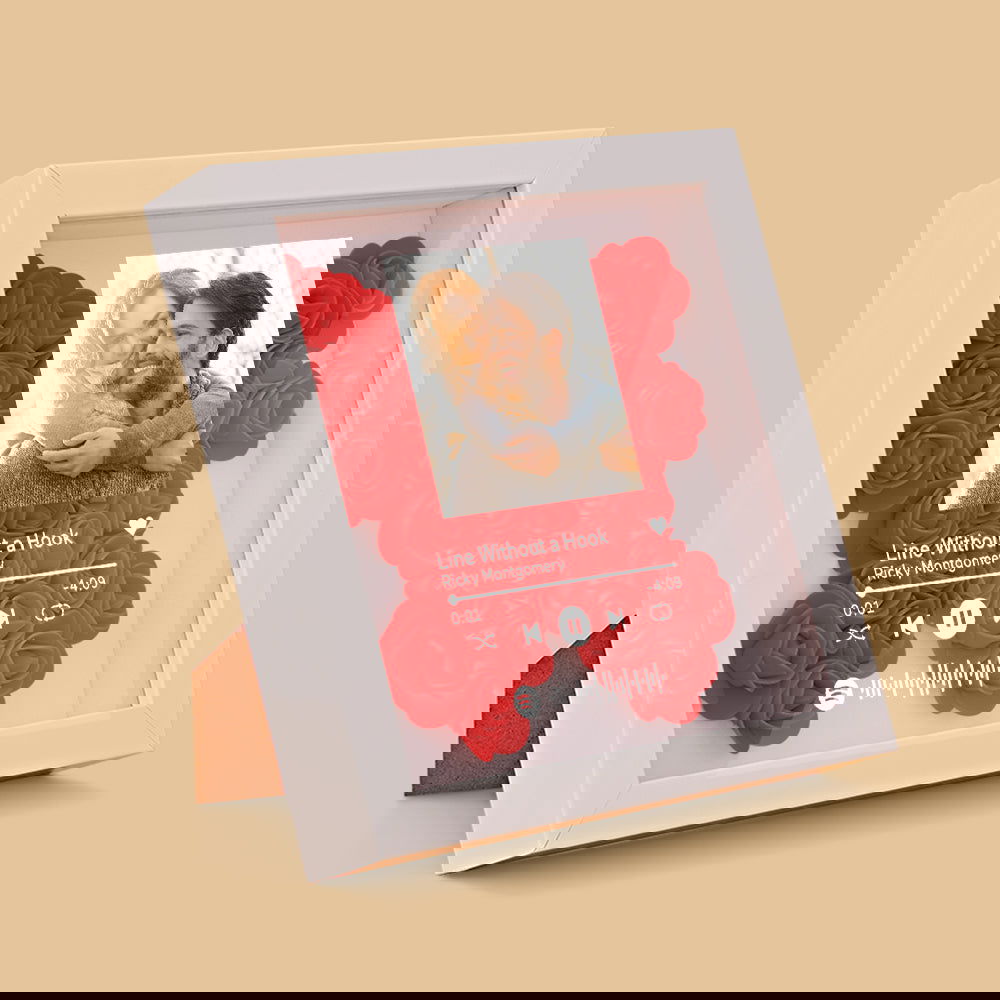Custom Scannable Spotify Code Photo Music Flower Shadow Box Personalized Flower Shadowbox Frame Gift - DigiVirt