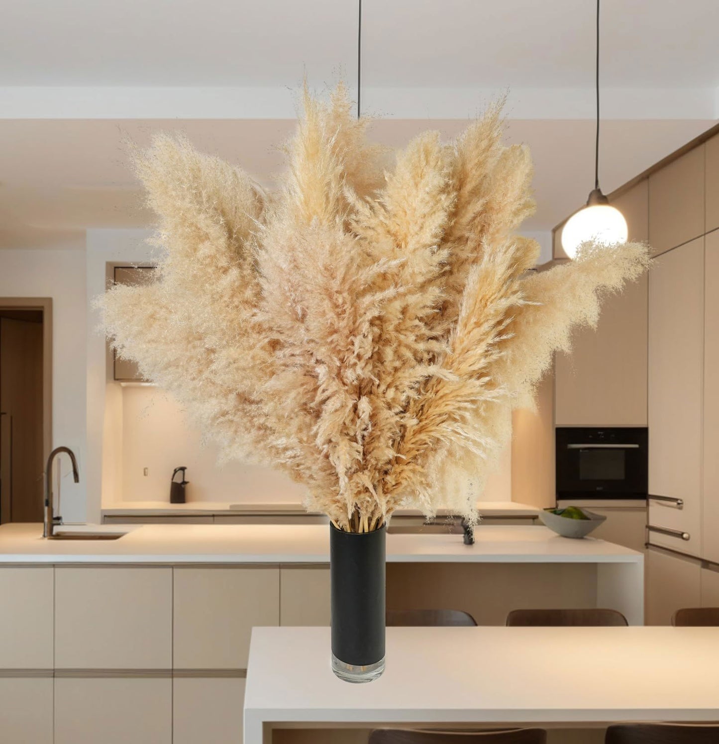 Dried Pampas Grass Decor, 100 PCS Pampas Grass Contains Bunny Tails Dried Flowers, Reed Grass Bouquet for Wedding Boho Flowers Home Table Decor, Rustic Farmhouse Party (White and Brown) - DigiVirt