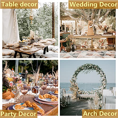Dried Pampas Grass Decor, 100 PCS Pampas Grass Contains Bunny Tails Dried Flowers, Reed Grass Bouquet for Wedding Boho Flowers Home Table Decor, Rustic Farmhouse Party (White and Brown) - DigiVirt