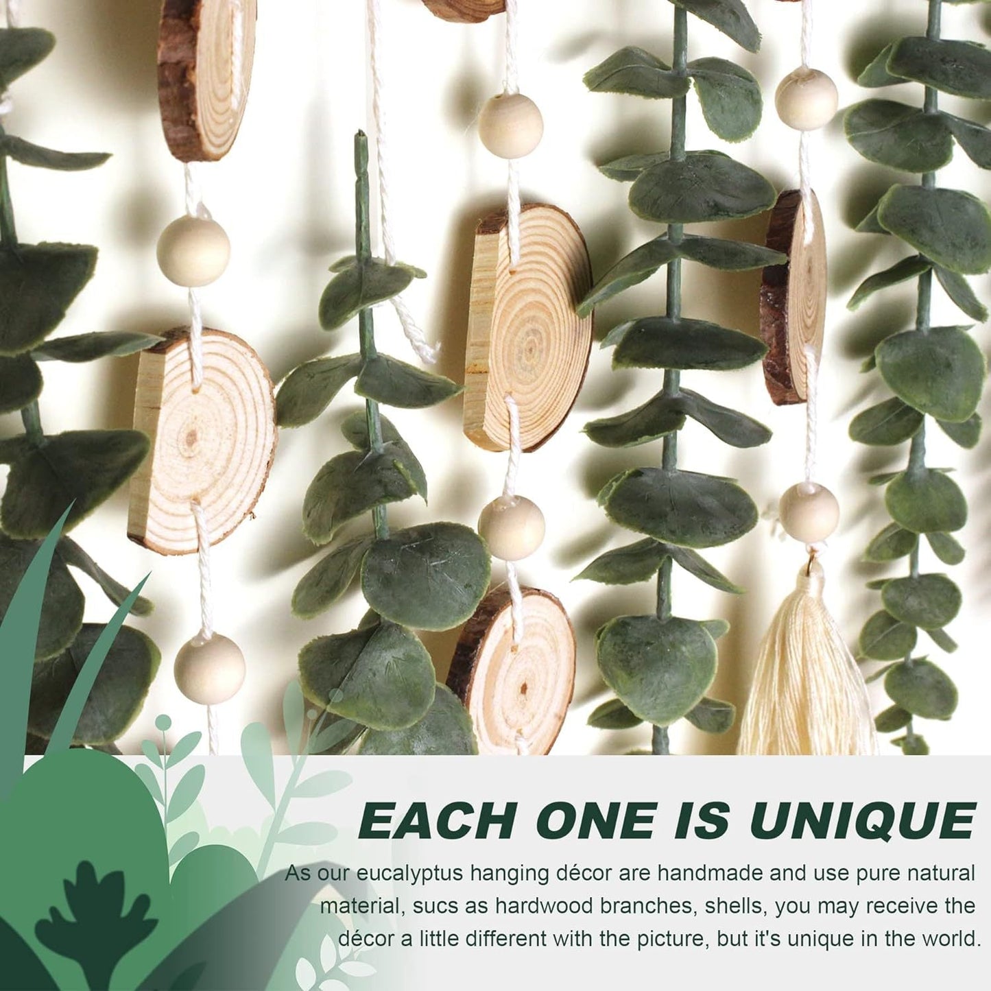 Eucalyptus Wall Decor Greenery Leaves Stems Wall Hanging Plants on 16.5 inch Wooden Stick Boho Rustic Farmhouse Decor for Bedroom Kitchen Dining Room Bathroom - DigiVirt