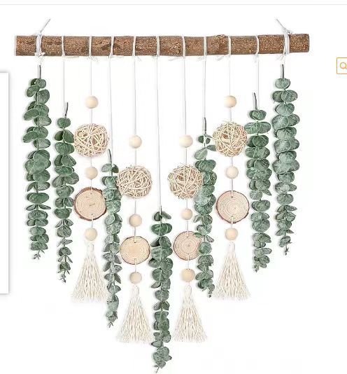 Eucalyptus Wall Decor Greenery Leaves Stems Wall Hanging Plants on 16.5 inch Wooden Stick Boho Rustic Farmhouse Decor for Bedroom Kitchen Dining Room Bathroom - DigiVirt
