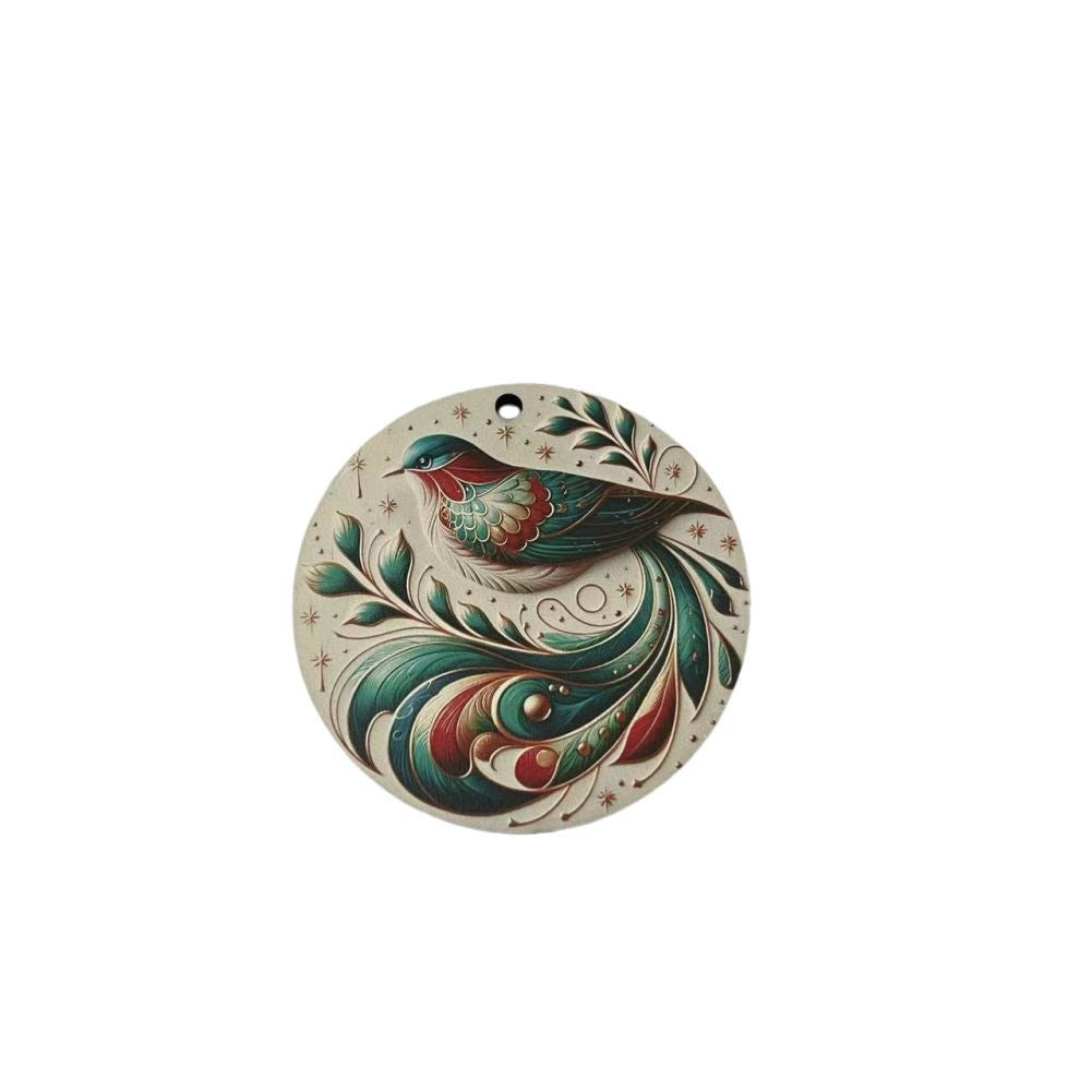 Farm Style 2D Flat Wooden Hummingbird Cardinal Hanging Home Colorful Bird Pattern Decoration Car Pendant - DigiVirt