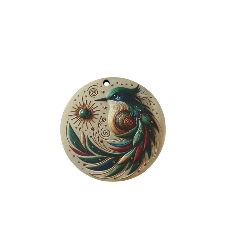 Farm Style 2D Flat Wooden Hummingbird Cardinal Hanging Home Colorful Bird Pattern Decoration Car Pendant - DigiVirt