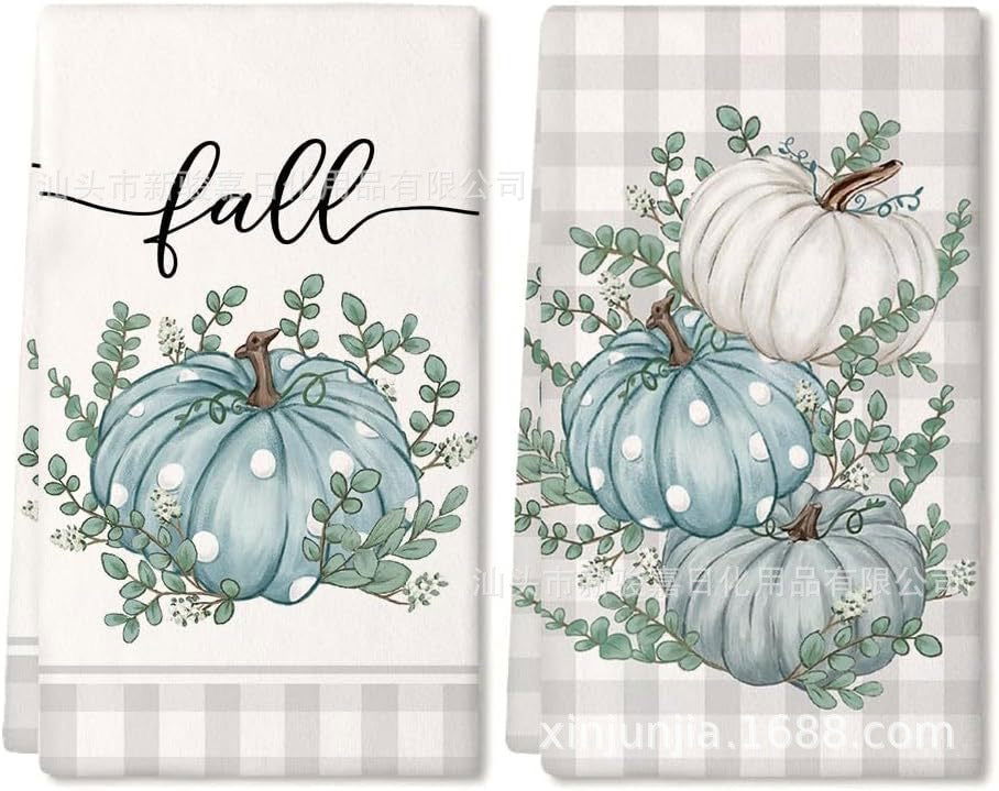 Fun Pumpkin Printing Absorbent Kitchen Dish Towel Suit Tea Towel Can Be Customized Logo - DigiVirt