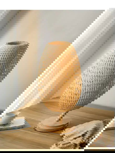 Handmade Bamboo Rattan Table Lamp Home Decor Unique Gift - DigiVirt