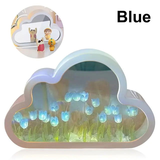 Handmade Cloud Tulip Mirror Night Light - DigiVirt