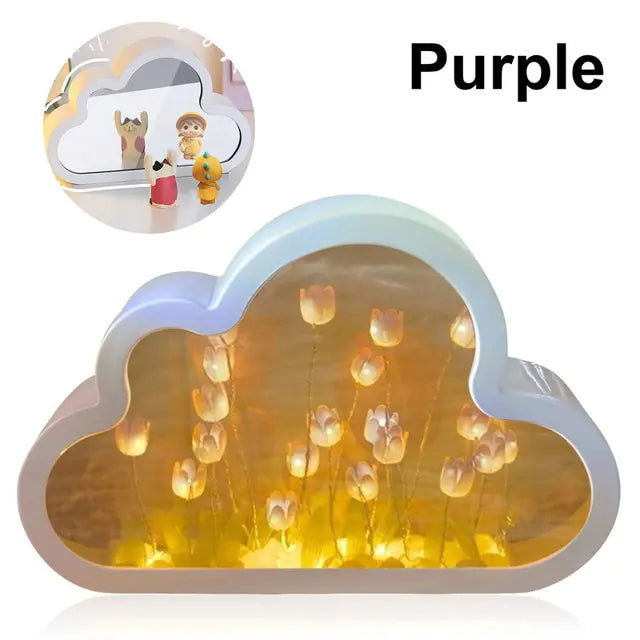 Handmade Cloud Tulip Mirror Night Light - DigiVirt