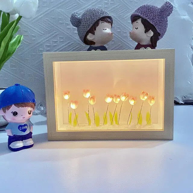 Handmade Cloud Tulip Mirror Night Light - DigiVirt