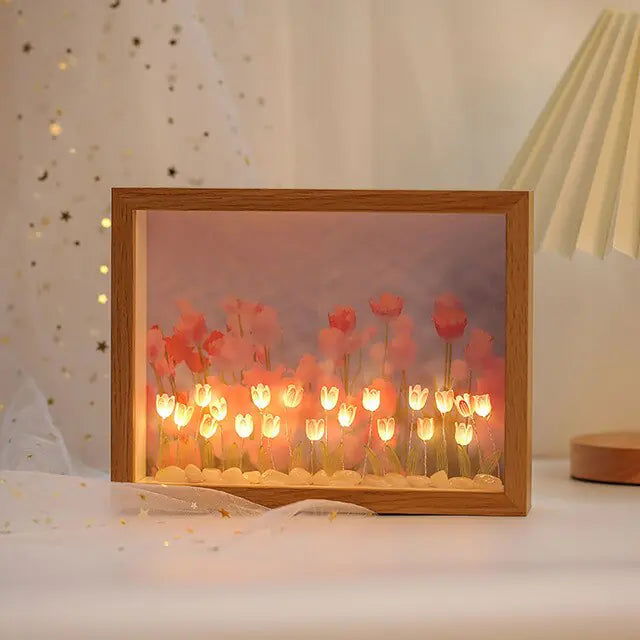 Handmade Cloud Tulip Mirror Night Light - DigiVirt