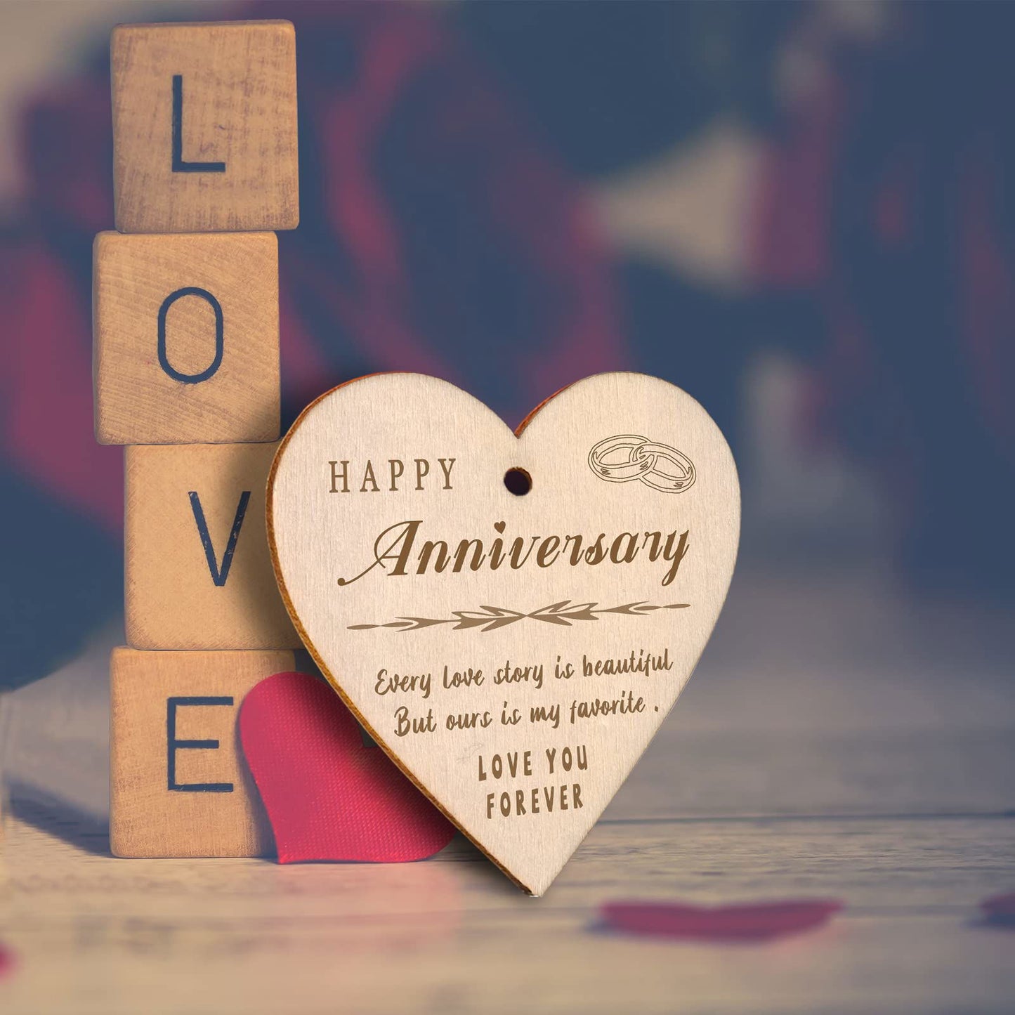 Happy Anniversary Picture Frame Gifts for Women, Rustic Wood Floating Wedding Gifts for Her Him Wife Husband Men Couple Boyfriend Girlfriend Gifts - DigiVirt