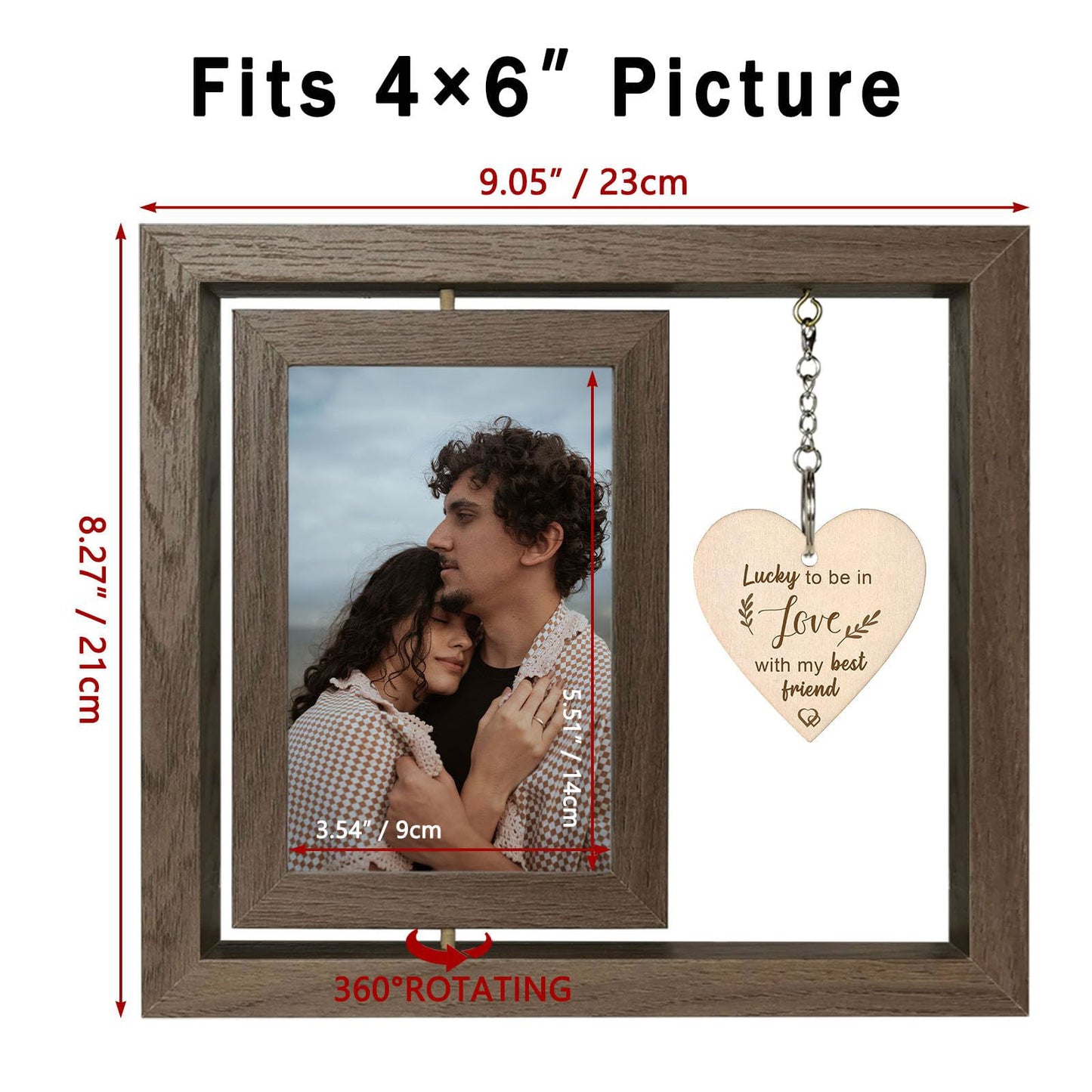 Happy Anniversary Picture Frame Gifts for Women, Rustic Wood Floating Wedding Gifts for Her Him Wife Husband Men Couple Boyfriend Girlfriend Gifts - DigiVirt