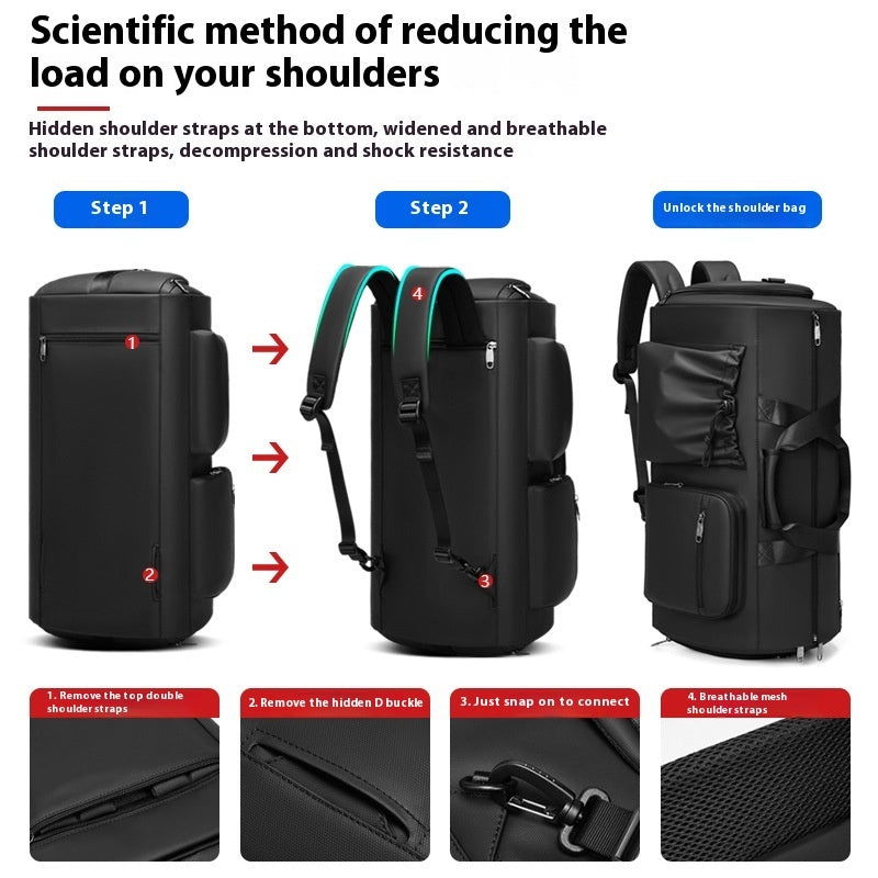 High Quality Waterproof Suit Bag For Men Large Capacity Travel Bag With Shoe Compartment Dry And Wet Separation Travel Organizer - DigiVirt