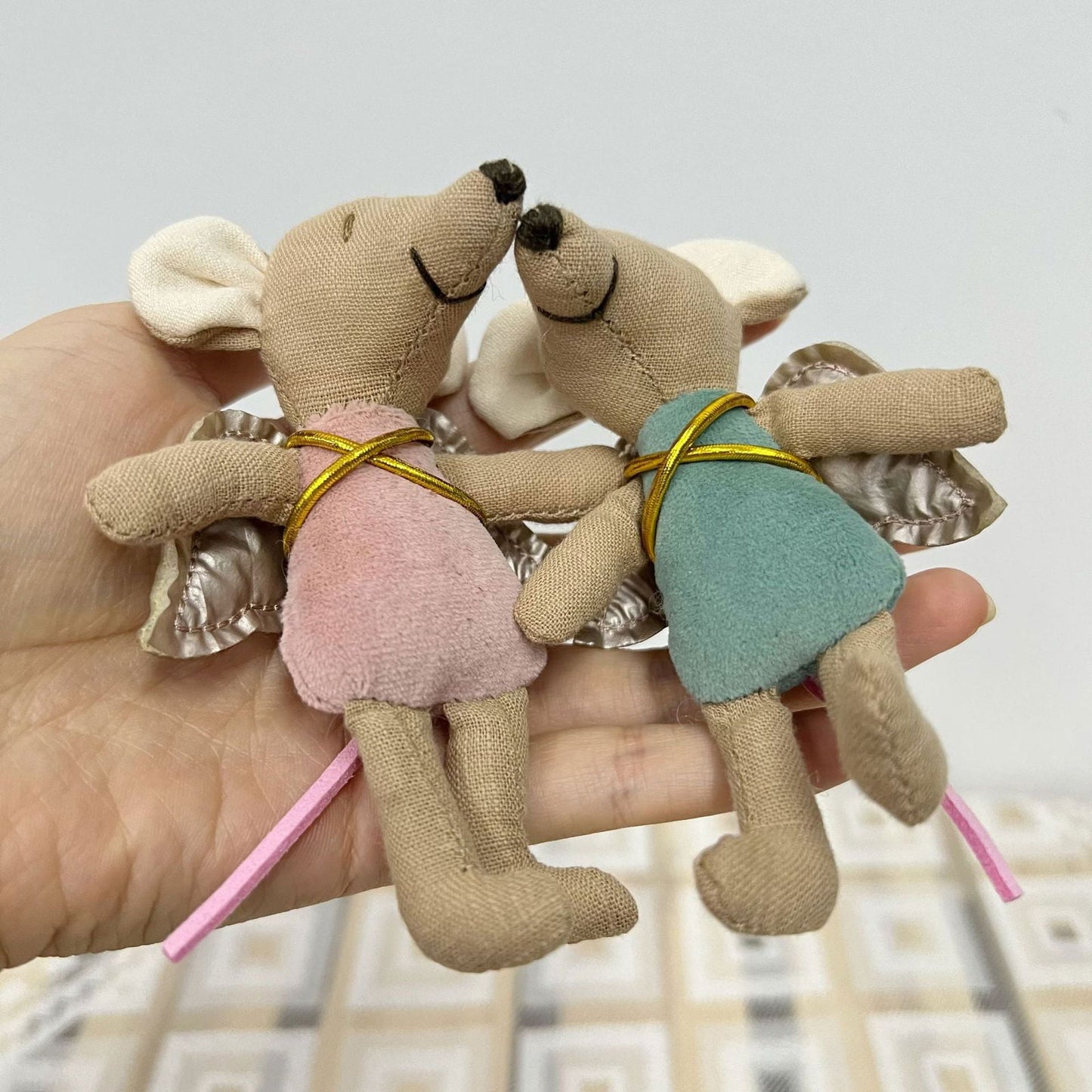 Ins Nordic Linen Little Mouse Doll Fairy Tale Little Angel Mouse Doll Birthday Gift Fabric Doll - DigiVirt