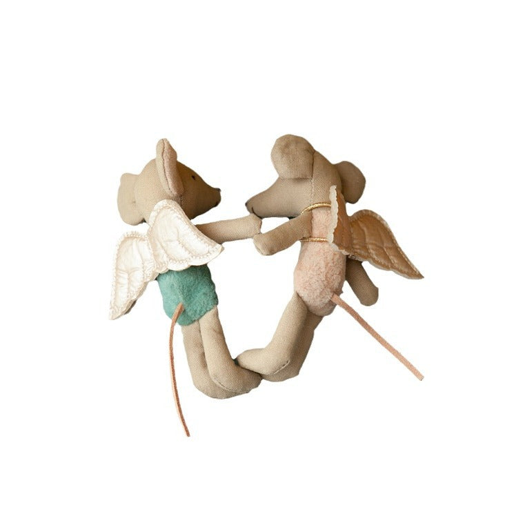 Ins Nordic Linen Little Mouse Doll Fairy Tale Little Angel Mouse Doll Birthday Gift Fabric Doll - DigiVirt