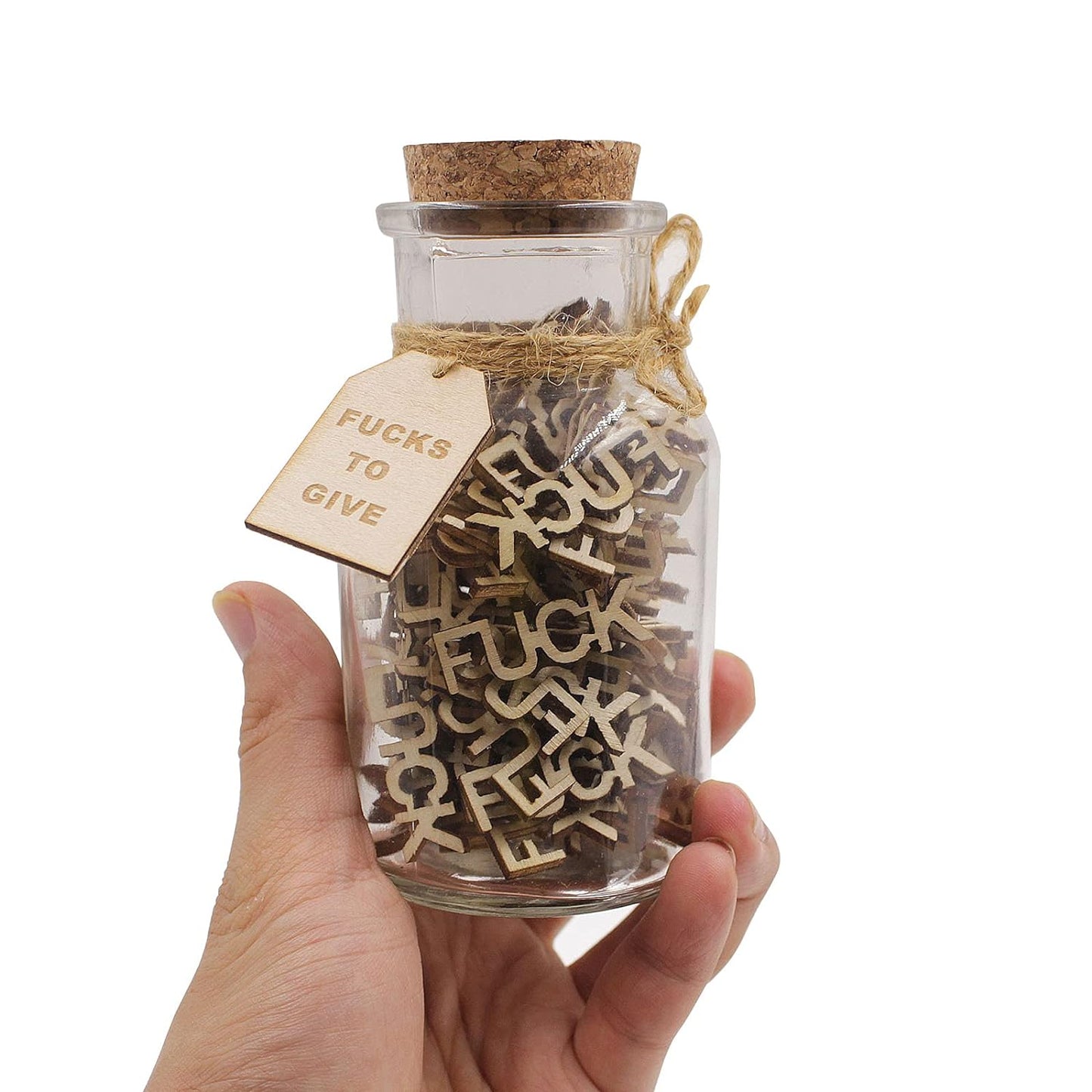 Jar of Fucks(5oz)Gift Jar,Fucks to Give,Fuck Wooden Cutout Letter Piece Bad Mood Vent Spoof Birthday Day,Holiday, Gift to Friend,Funny Gift,Valentines Day. - DigiVirt