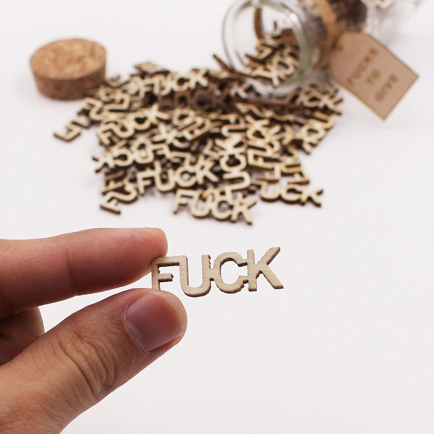 Jar of Fucks(5oz)Gift Jar,Fucks to Give,Fuck Wooden Cutout Letter Piece Bad Mood Vent Spoof Birthday Day,Holiday, Gift to Friend,Funny Gift,Valentines Day. - DigiVirt