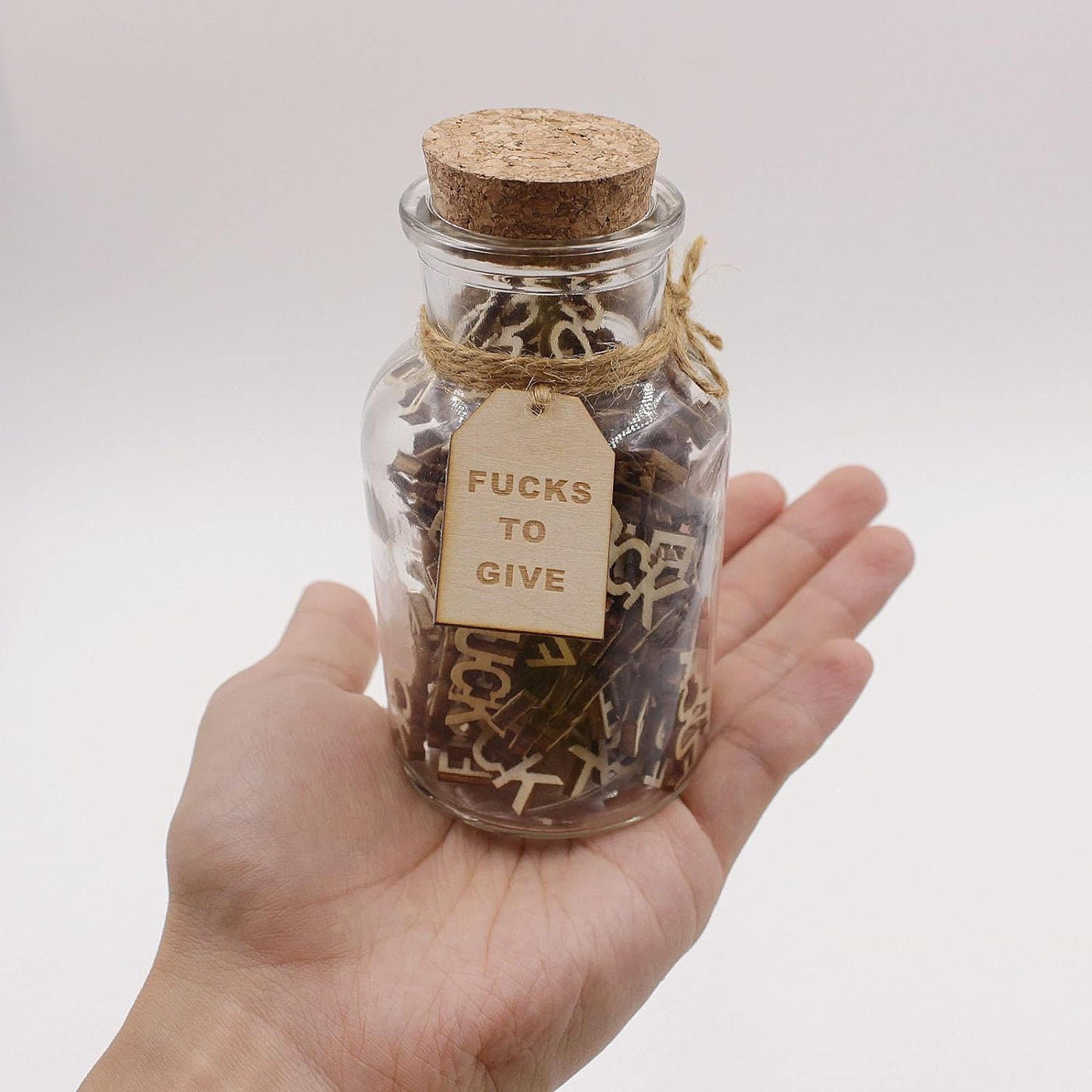 Jar of Fucks(5oz)Gift Jar,Fucks to Give,Fuck Wooden Cutout Letter Piece Bad Mood Vent Spoof Birthday Day,Holiday, Gift to Friend,Funny Gift,Valentines Day. - DigiVirt