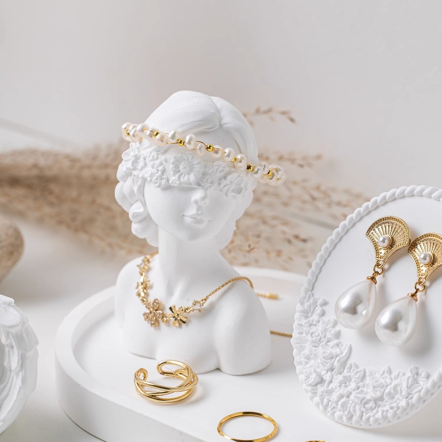 Jewelry Display Stand White Plaster Jewelry Earrings Earrings Display Stand Earrings Jewelry Photo Props Ornaments Parisian Decor Vintage Decor - DigiVirt