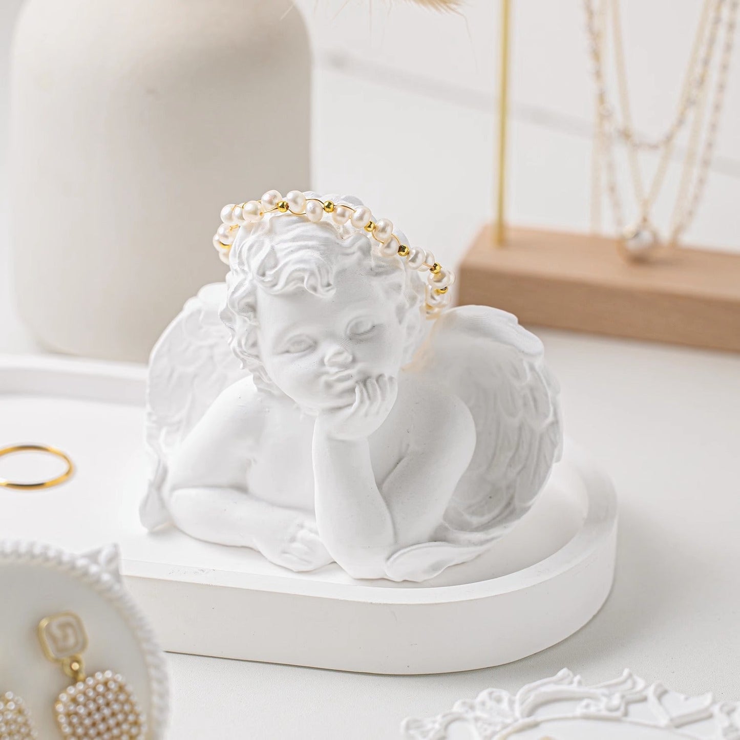 Jewelry Display Stand White Plaster Jewelry Earrings Earrings Display Stand Earrings Jewelry Photo Props Ornaments Parisian Decor Vintage Decor - DigiVirt
