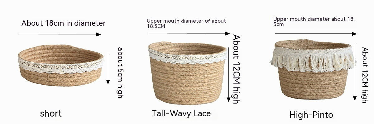 Makeup Perfume Holder Organizer Jute Lace Decorative Woven Rope Basket Boho Decor Cosmetics Desk Storage Baskets for Dresser Skin Care Lotions Essential Oils Dorm Room Essentials - DigiVirt