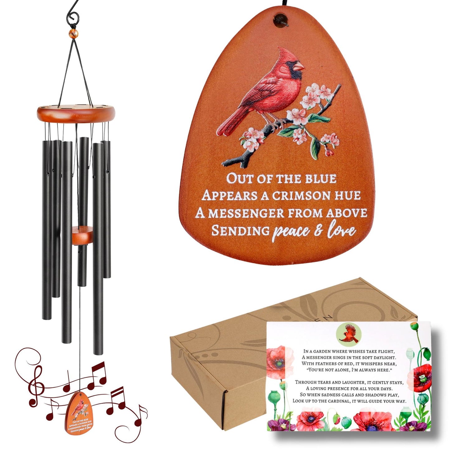 Memorial Wind Chimes - Sympathy Wind Chimes - Wind Chimes for Loss of Loved One - Wind Chimes for Loss of Loved One Prime - Grief Gifts - Soothing Tones - Bereavement - Bronze 29” - DigiVirt