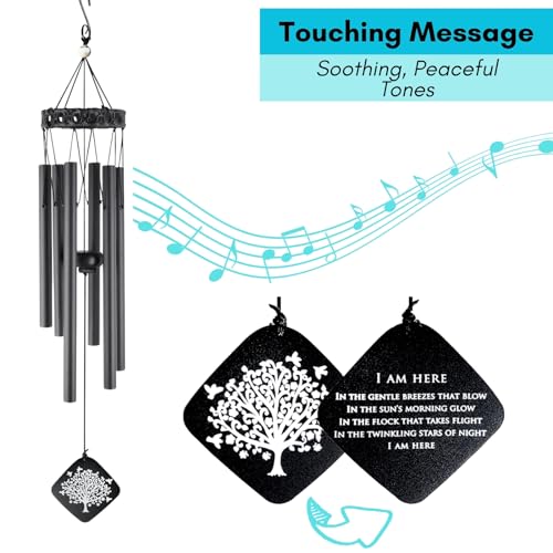 Memorial Wind Chimes - Sympathy Wind Chimes - Wind Chimes for Loss of Loved One - Wind Chimes for Loss of Loved One Prime - Grief Gifts - Soothing Tones - Bereavement - Bronze 29” - DigiVirt
