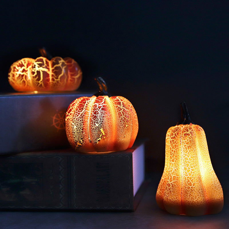 New Halloween Pumpkin Lantern Simulation Pumpkin LED Candle Lamp Resin Luminous Pumpkin - DigiVirt