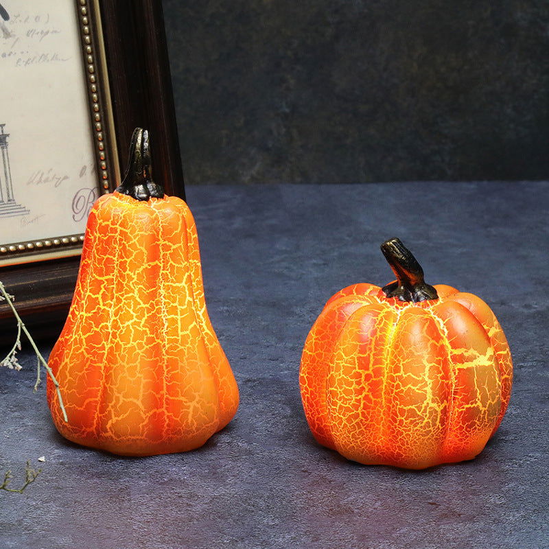New Halloween Pumpkin Lantern Simulation Pumpkin LED Candle Lamp Resin Luminous Pumpkin - DigiVirt
